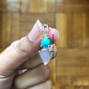Sterling silver turquoise opalite pendent